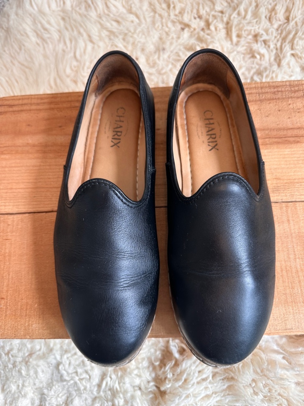 Charix Black Slip-On Leather Casual comfort Shoes 40 / 9.5 - Picture 5 of 16